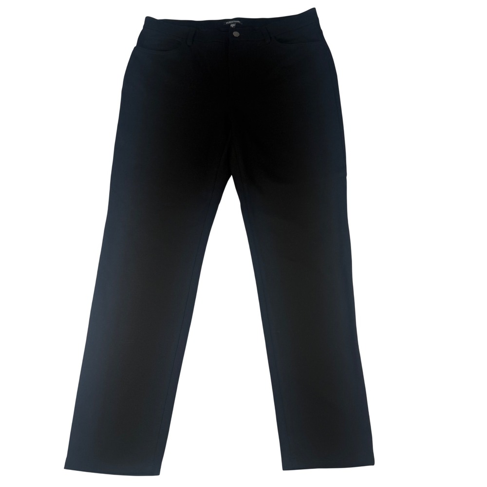 Eileen Fisher Slim Ankle Pants Womens Large Black Tencel Stretch Quiet Luxury L